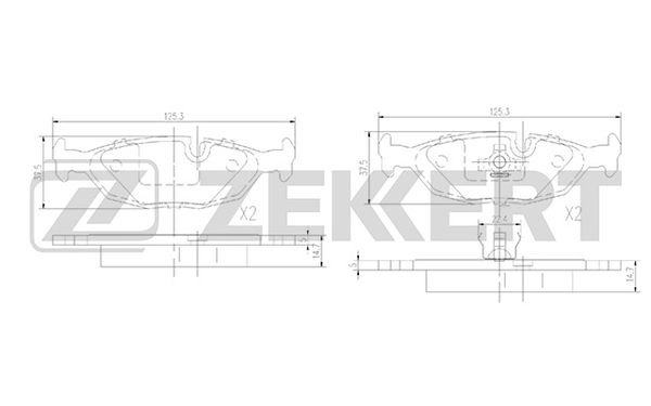 Комплект тормозных колодок дисковый тормоз ZEKKERT BS-1385