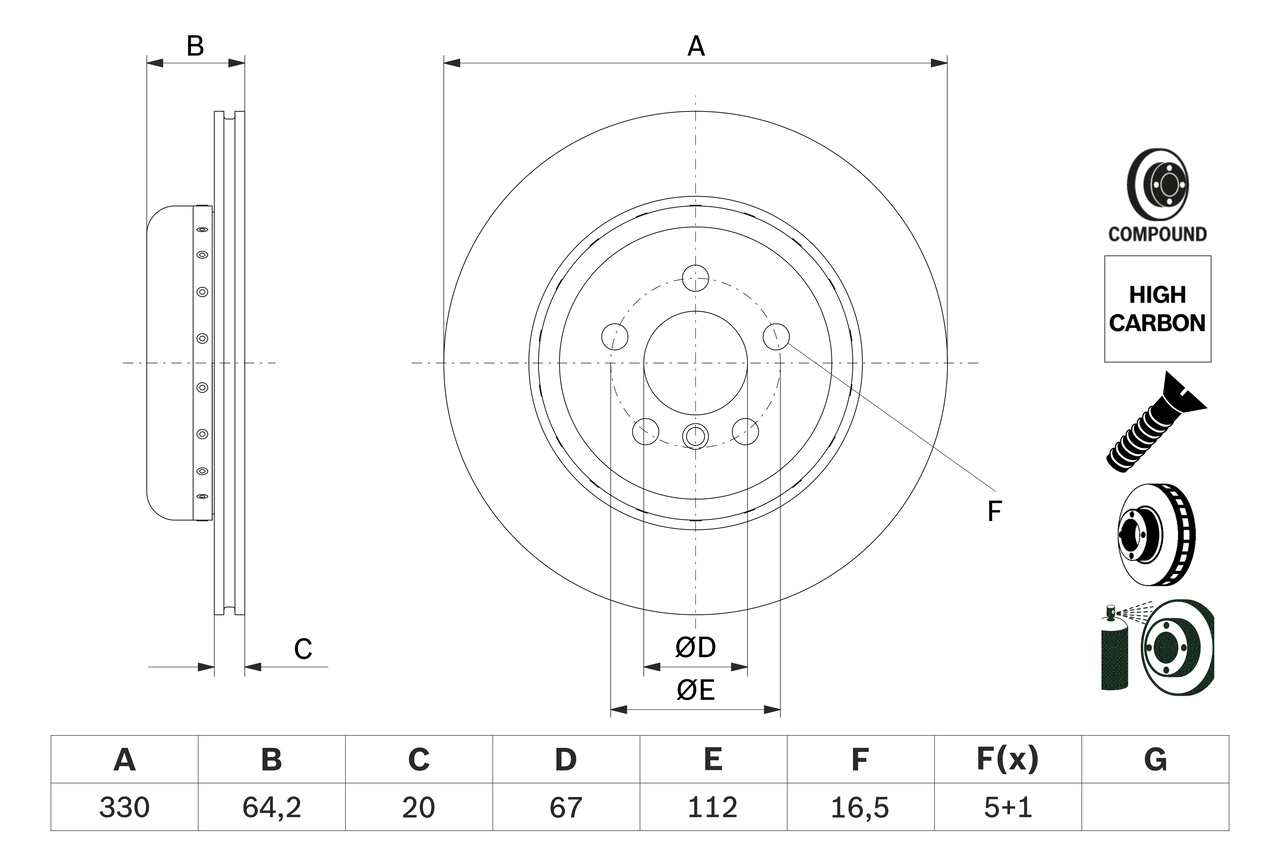 Тормозной диск BOSCH 0 986 479 G14