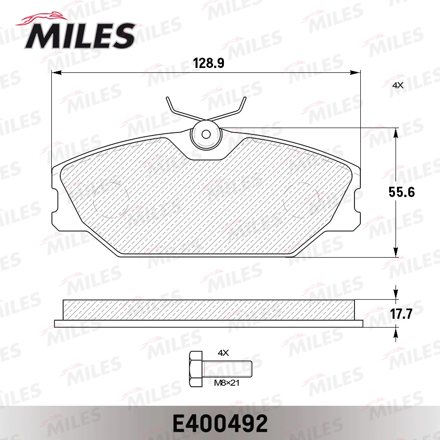 Комплект тормозных колодок дисковый тормоз MILES E400492