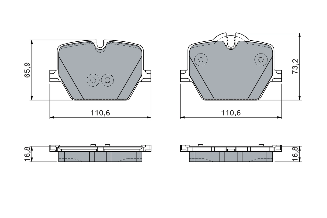 Комплект тормозных колодок дисковый тормоз BOSCH 0 986 460 057