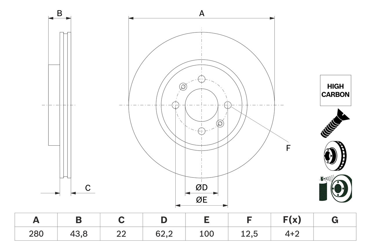 Тормозной диск BOSCH 0 986 479 E98