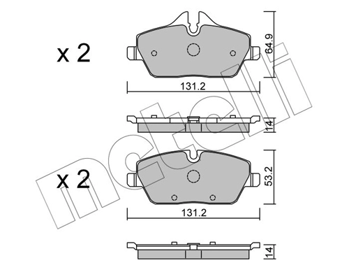 Комплект тормозных колодок дисковый тормоз METELLI 22-0664-2