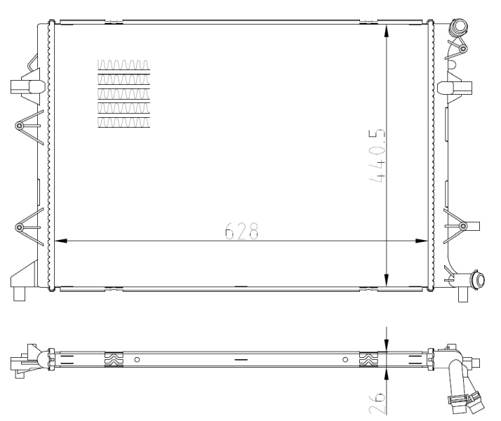Радиатор охлаждение двигателя NRF 550089