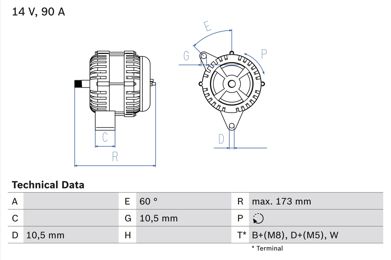 Генератор BOSCH 0 986 046 000