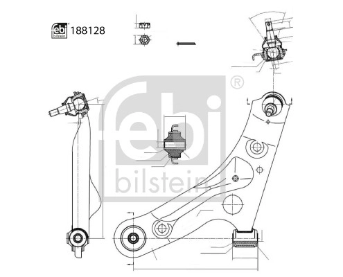 Рычаг независимой подвески колеса подвеска колеса FEBI BILSTEIN 188128