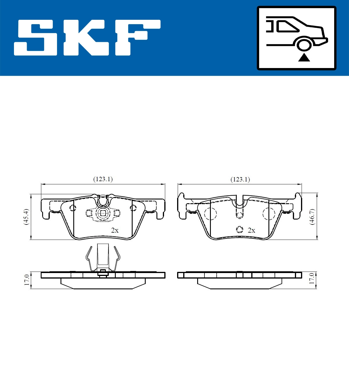 Комплект тормозных колодок дисковый тормоз SKF VKBP 90026