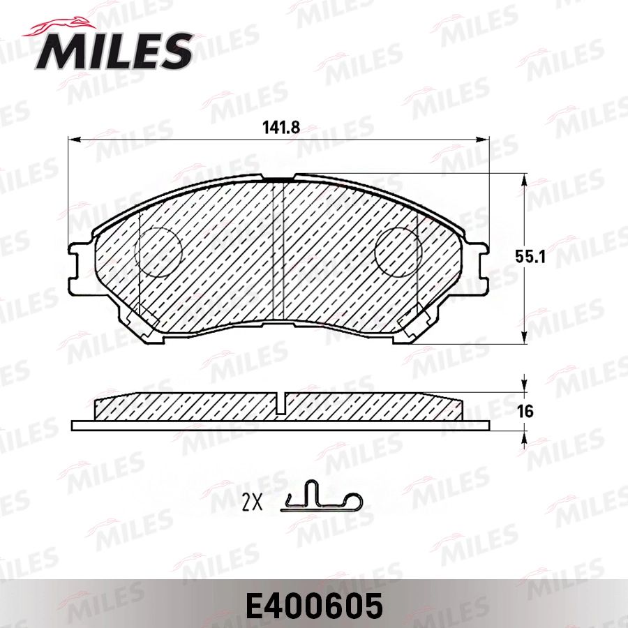 Комплект тормозных колодок дисковый тормоз MILES E400605
