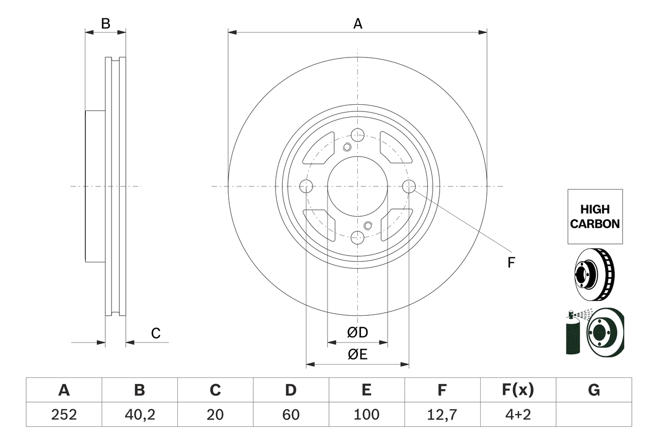 Тормозной диск BOSCH 0 986 479 F37