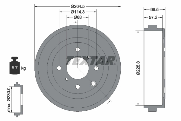 Тормозной барабан TEXTAR 94046400