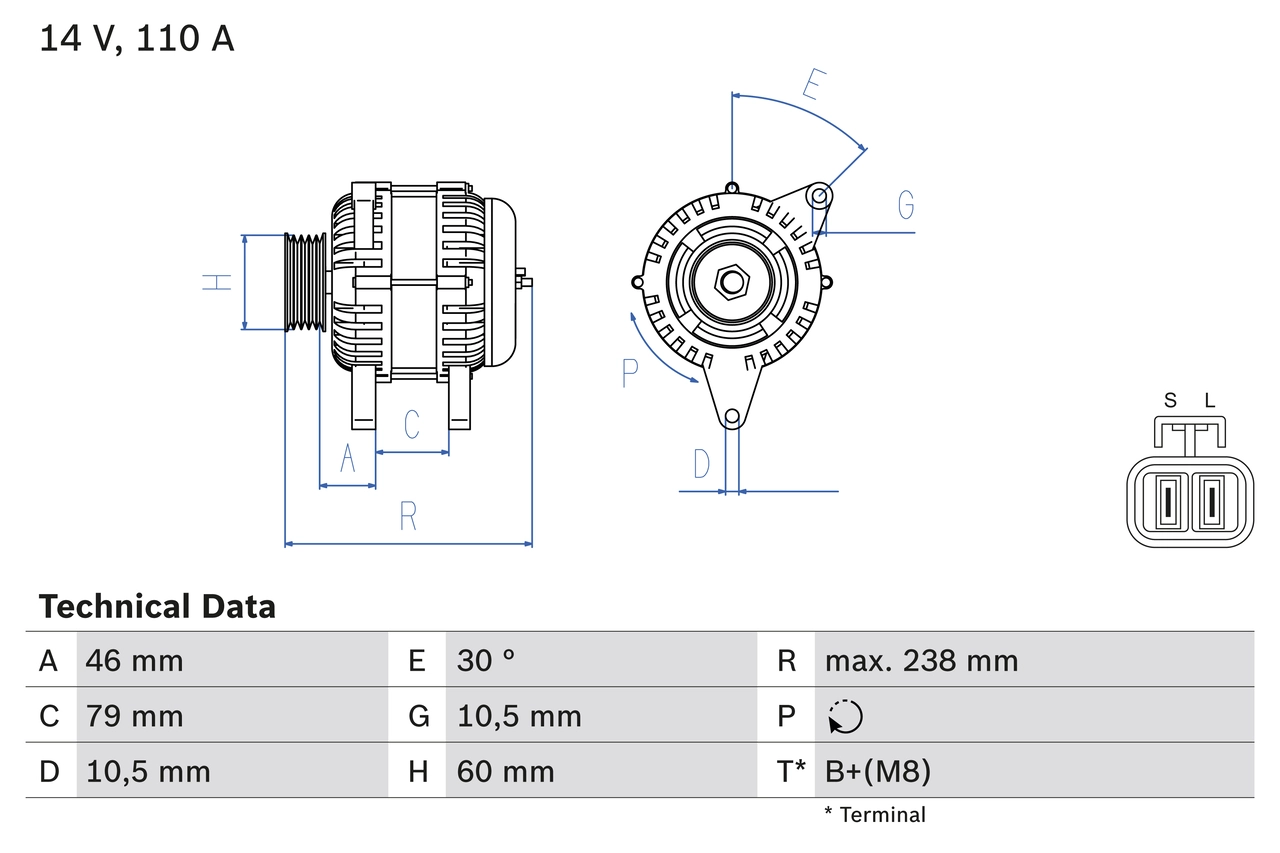 Генератор BOSCH 0 986 049 500