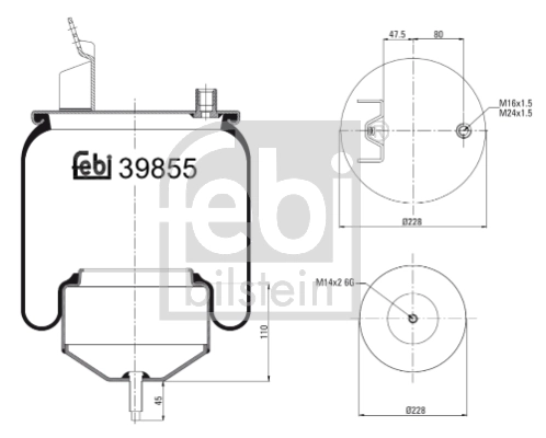 Кожух пневматической рессоры FEBI BILSTEIN 39855
