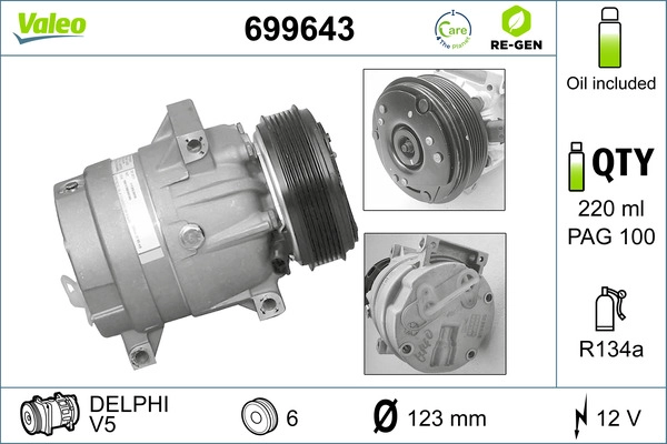Компрессор кондиционер VALEO 699643