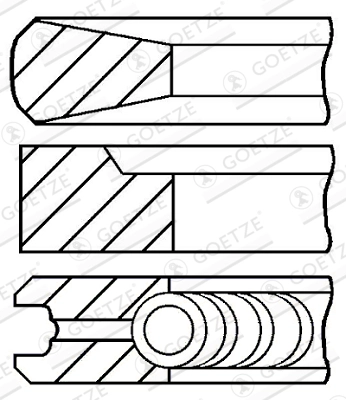 Комплект поршневых колец GOETZE ENGINE 08-337500-00