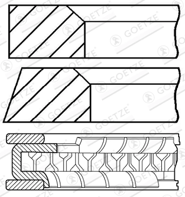 Комплект поршневых колец GOETZE ENGINE 08-962600-00