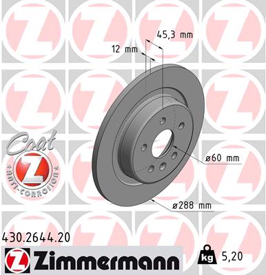 Тормозной диск ZIMMERMANN 430.2644.20