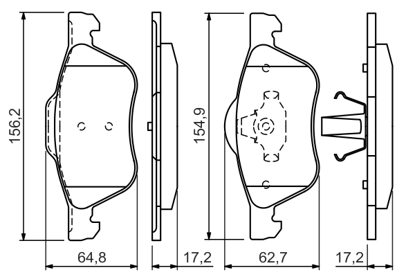 Комплект тормозных колодок дисковый тормоз BOSCH 0 986 494 396