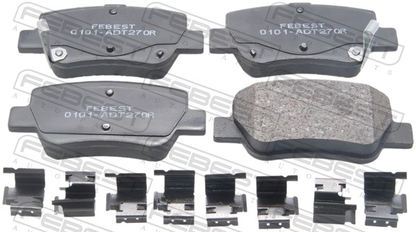Комплект тормозных колодок дисковый тормоз FEBEST 0101-ADT270R