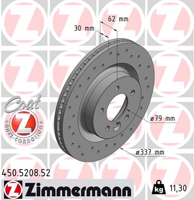 Тормозной диск ZIMMERMANN 450.5208.52