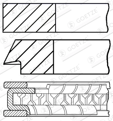 Комплект поршневых колец GOETZE ENGINE 08-105207-00
