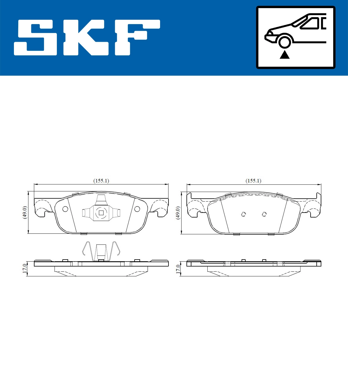 Комплект тормозных колодок дисковый тормоз SKF VKBP 80020