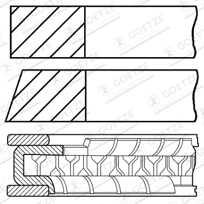 Комплект поршневых колец GOETZE ENGINE 08-102700-00