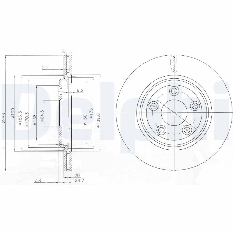 Тормозной диск DELPHI BG3512