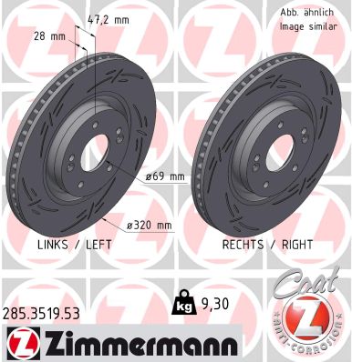 Тормозной диск ZIMMERMANN 285.3519.53
