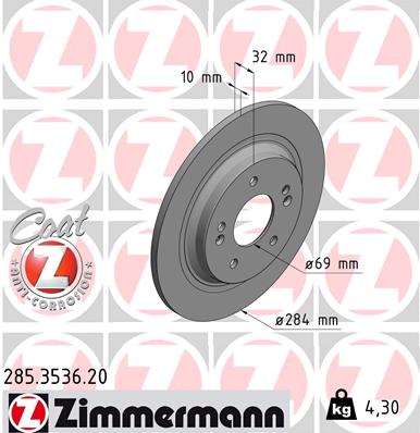 Тормозной диск ZIMMERMANN 285.3536.20