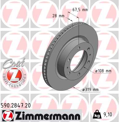Тормозной диск ZIMMERMANN 590.2847.20