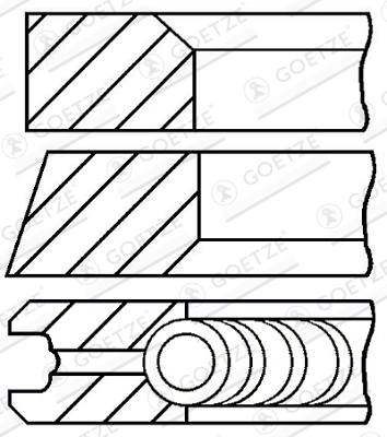 Комплект поршневых колец GOETZE ENGINE 08-139800-00