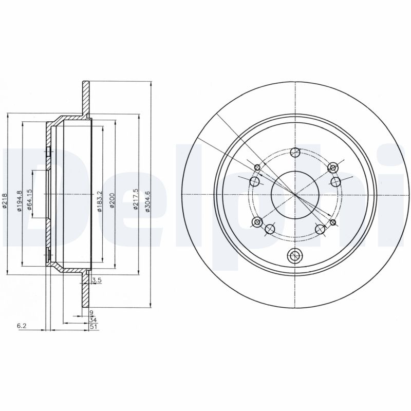 Тормозной диск DELPHI BG4064C