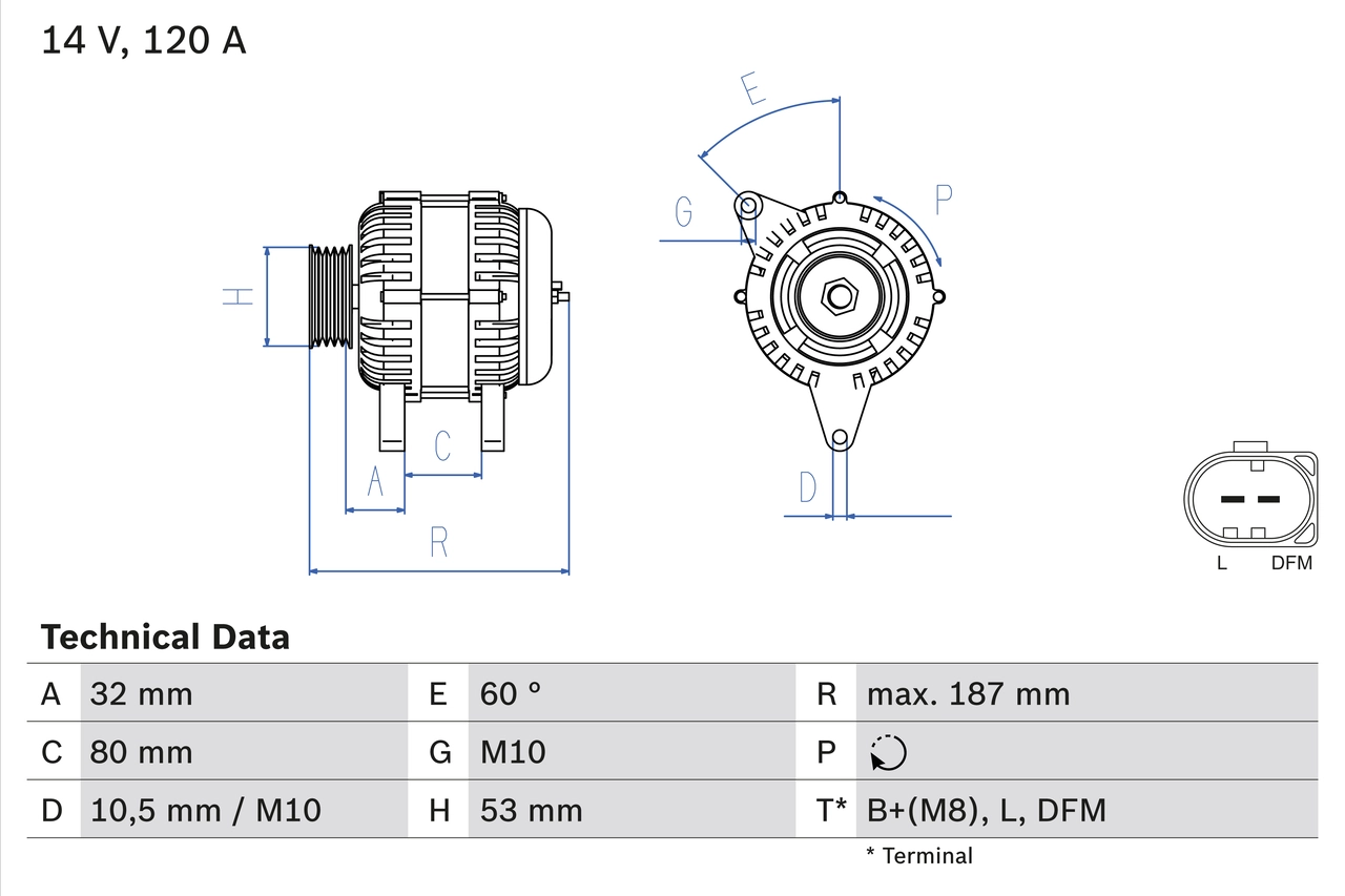 Генератор BOSCH 0 986 046 520