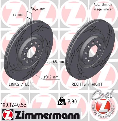 Тормозной диск ZIMMERMANN 100.1240.53