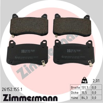 Комплект тормозных колодок дисковый тормоз ZIMMERMANN 26152.155.1