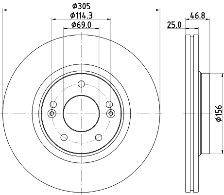 Тормозной диск HELLA/BEHR/PAGID 8DD 355 126-541