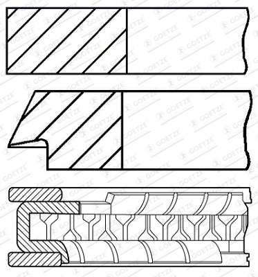Комплект поршневых колец GOETZE ENGINE 08-446500-00