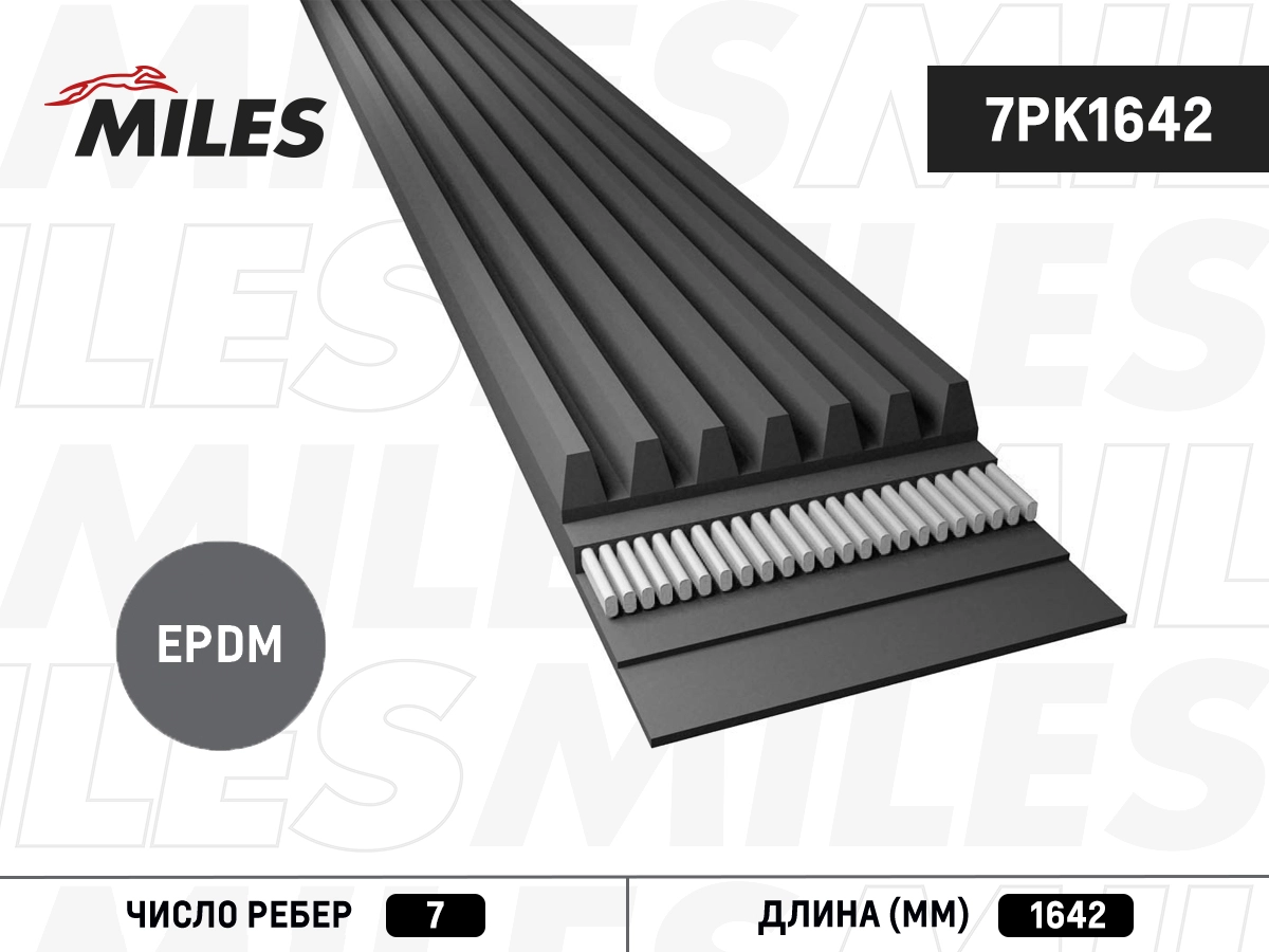 Поликлиновой ремень MILES 7PK1642
