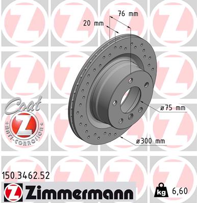 Тормозной диск ZIMMERMANN 150.3462.52