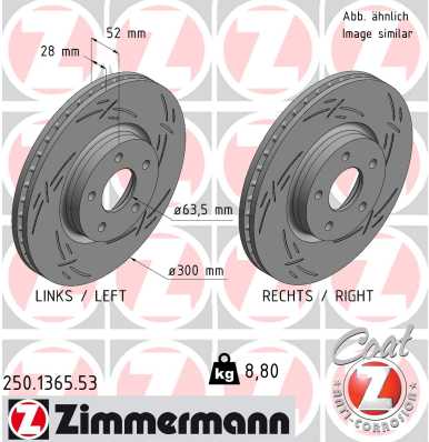 Тормозной диск ZIMMERMANN 250.1365.53