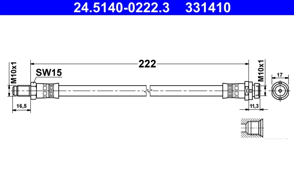 Тормозной шланг ATE 24.5140-0222.3