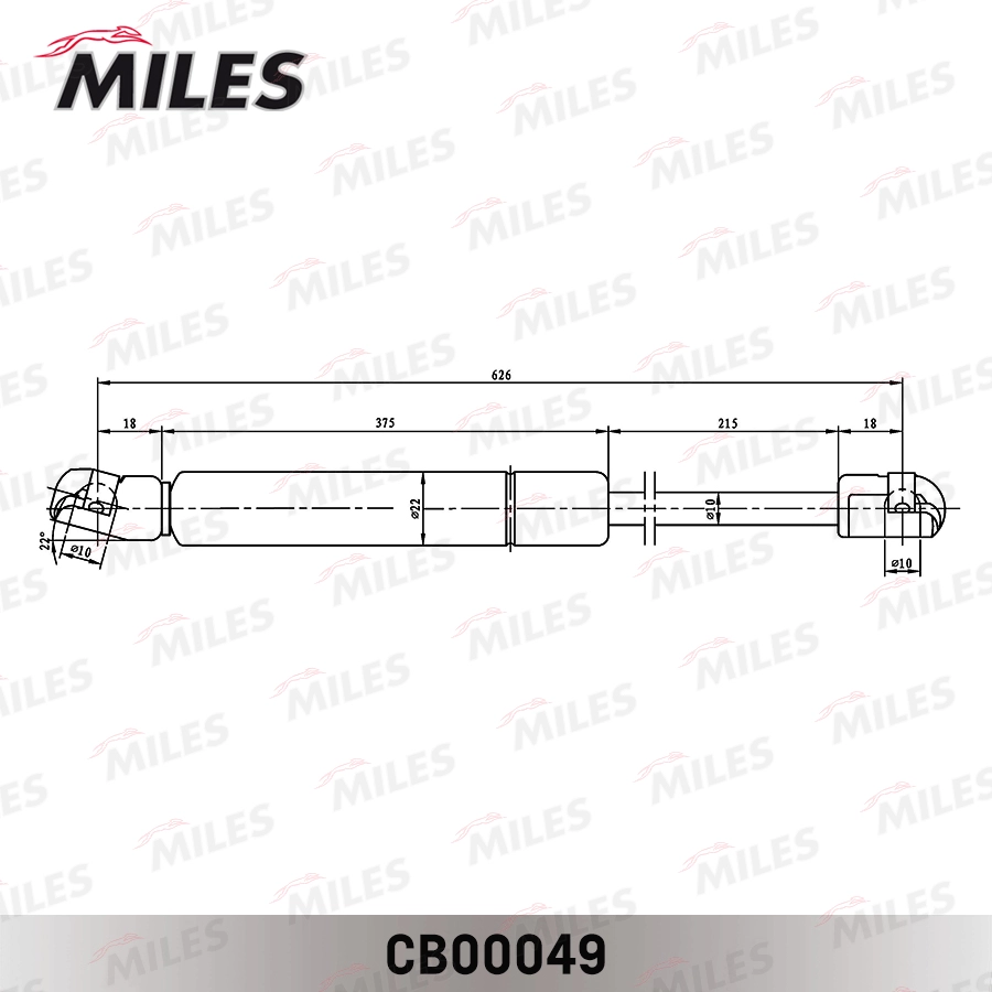 Газовая пружина крышка багажник MILES CB00049