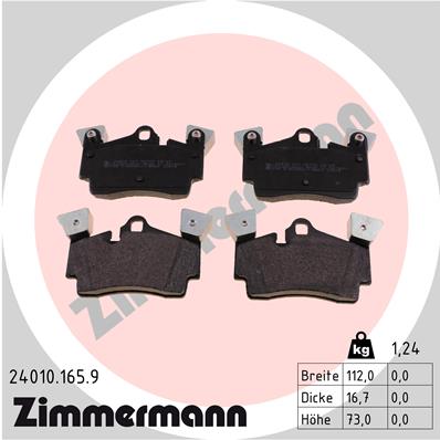 Комплект тормозных колодок дисковый тормоз pbz ZIMMERMANN 24010.165.9
