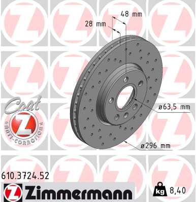 Тормозной диск sport brake disc z ZIMMERMANN 610.3724.52