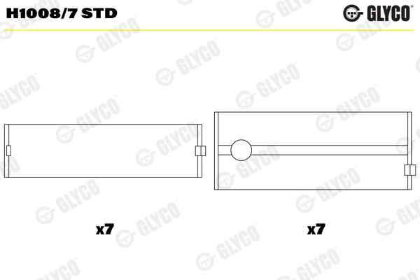 Подшипник коленвала GLYCO H1008/7 STD