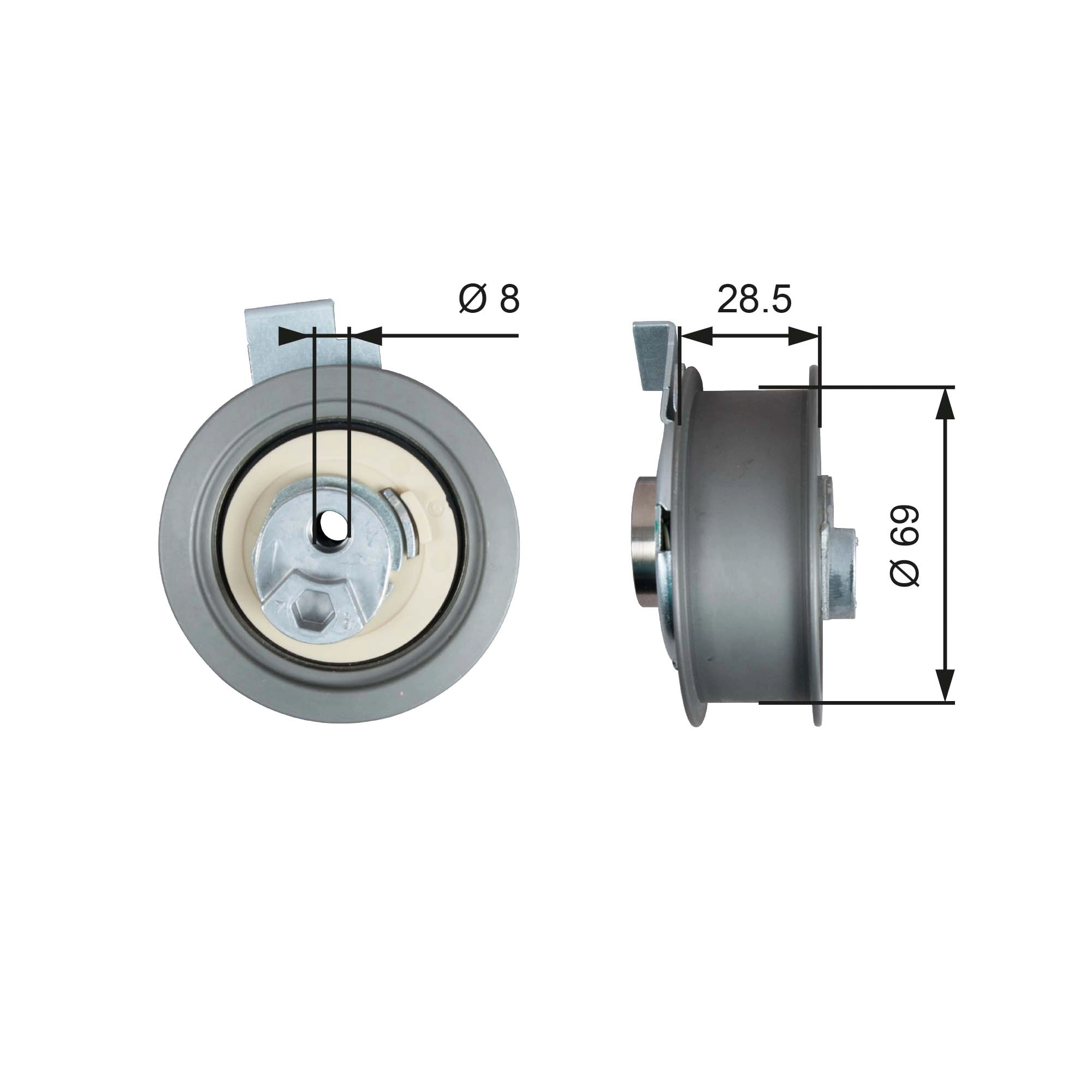 Натяжной ролик ремень грм powergrip GATES T43242