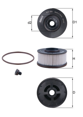 Топливный фильтр MAHLE/KNECHT KX591D.