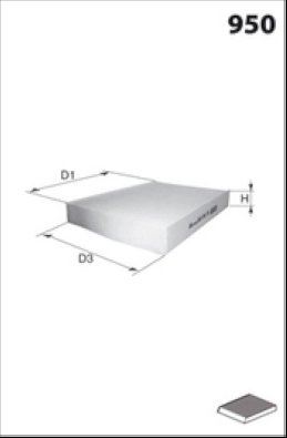 Фильтр воздух во внутренном пространстве MISFAT HB137