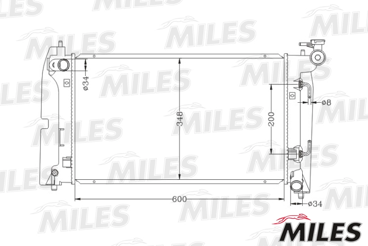 Радиатор toyota corolla 02- 1.4/1.6 паяный MILES ACRB105