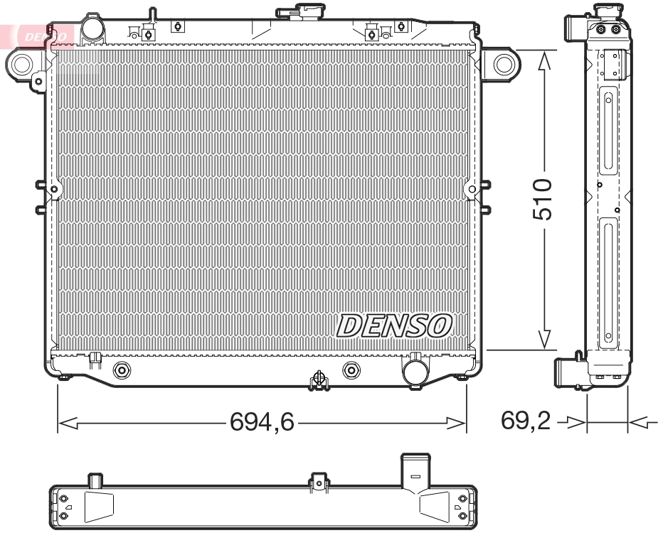 Радиатор охлаждающнй жидкости двс DENSO DRM50148