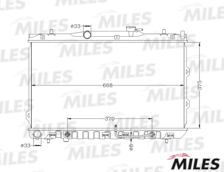 Радиатор охлаждение двигателя MILES ACRB133